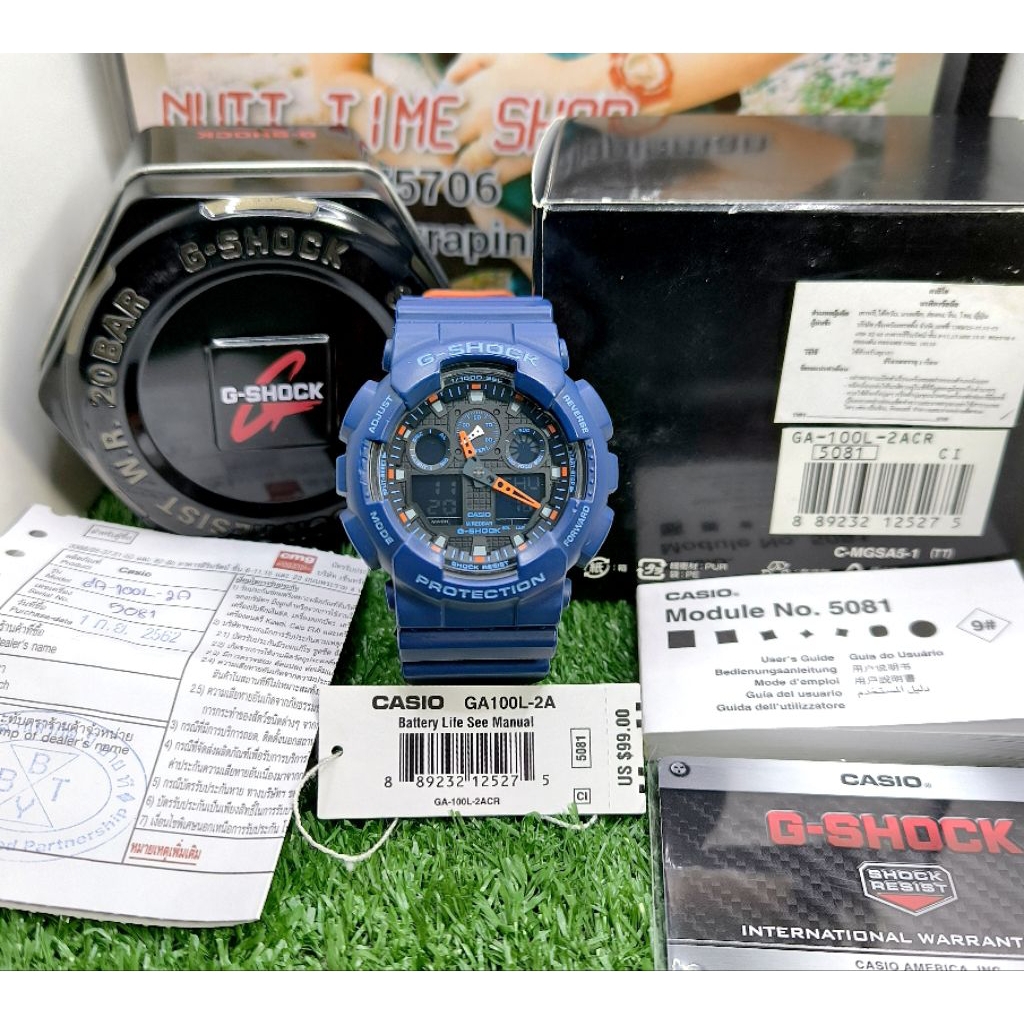G-Shock มือสองรุ่น 💙GA-100L-2A🧡🖤ทูโทน