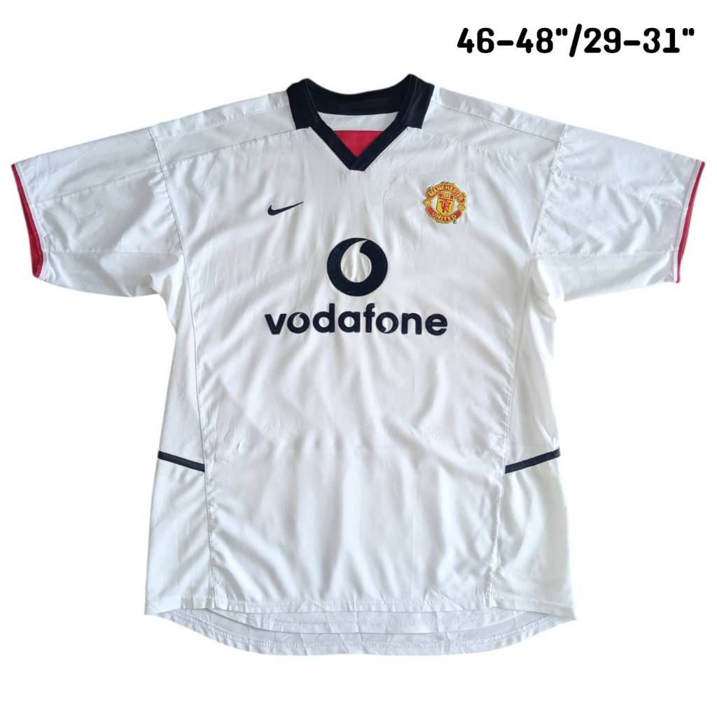 NIKE MANCHESTER UNITED 2002/2003 AWAY JERSEY football Shirt size L  เสื้อบอล ไนกี้ แมนยู สีขาว มือสอ