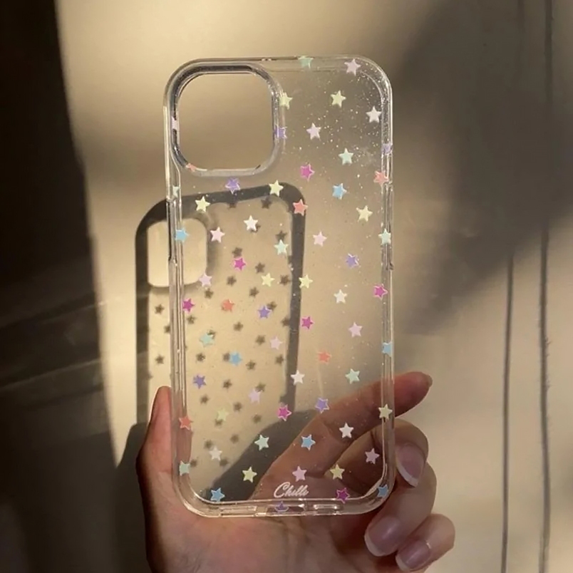 Iphone 11 12 13 14 15Pro Max X XR XS Max 7 8 14 15 Plus SE2020 เคสโทรศัพท์ Ins Candy สีผีเสื้อ Bling Clear Soft Cover