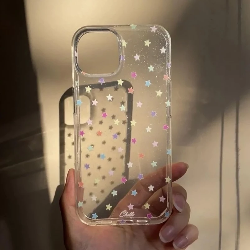 Iphone 11 12 13 14 15Pro Max X XR XS Max 7 8 14 15 Plus SE2020 เคสโทรศัพท์ Ins Candy สีผีเสื้อ Bling Clear Soft Cover