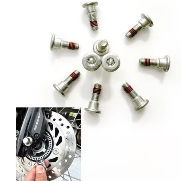 น็อตยึดจานดิสเบรคหน้าแท้ใส่ตระกูล Honda ทุกรุ่น ขนาด8*24*16 (ราคาต่อ1ตัว) (มีกาวกันคลาย)