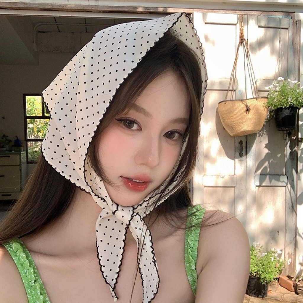 ☁️พร้อมส่งจากไทย☁️Polkadot style ผ้าโพกผมลายจุดมาแรง🔥 ผ้าโพกผมลายจุด ผ้าพันคอลายจุด ลายจุด - รูปที่ 5