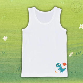 เสื้อซับในเด็กชายและหญิง เสื้อกล้ามเด็ก ลายการ์ตูนไดโนเสาร์ ไซส์S-3xl 10-50 กก. ผ้านุ่ม ไม่ขึ้นเม็ดขุย #เสื้อกล้าม