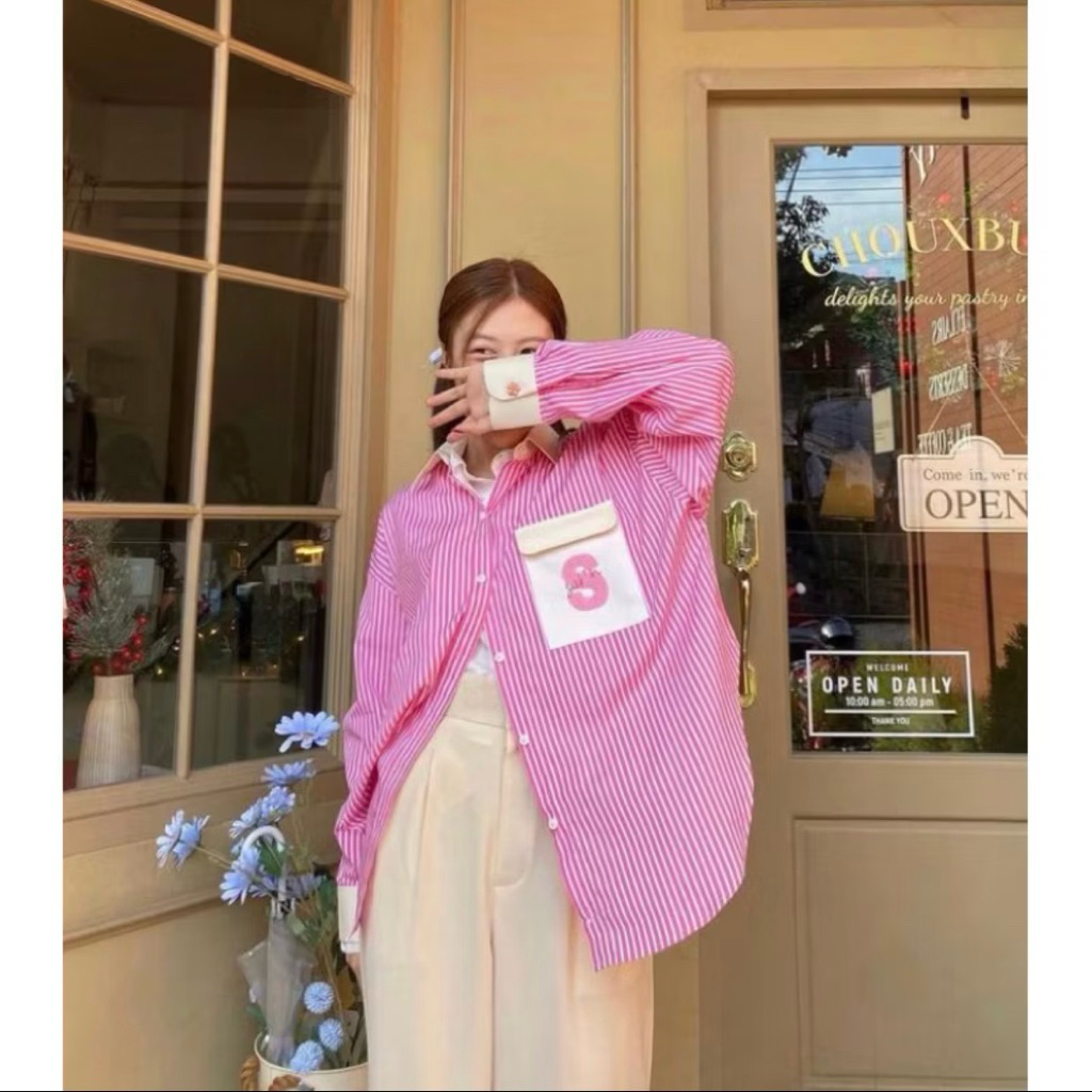 Used Sarin PuiPui pinstripe shirt 🩷