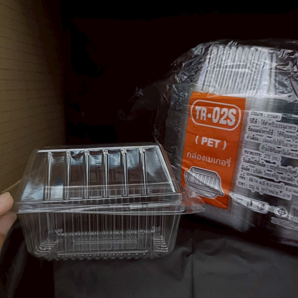 กล่องใส TR 02s Pet 100ชิ้น/แพ็ค ops กล่องเบเกอร์รี่ กล่องขนม