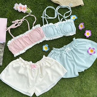 ส่งไวจากไทย ชุดว่ายน้ำแฟชั่น ชุดไปทะเล ทูพีช ชุดน่ารัก มีฟองน้ำ summer beach#0879