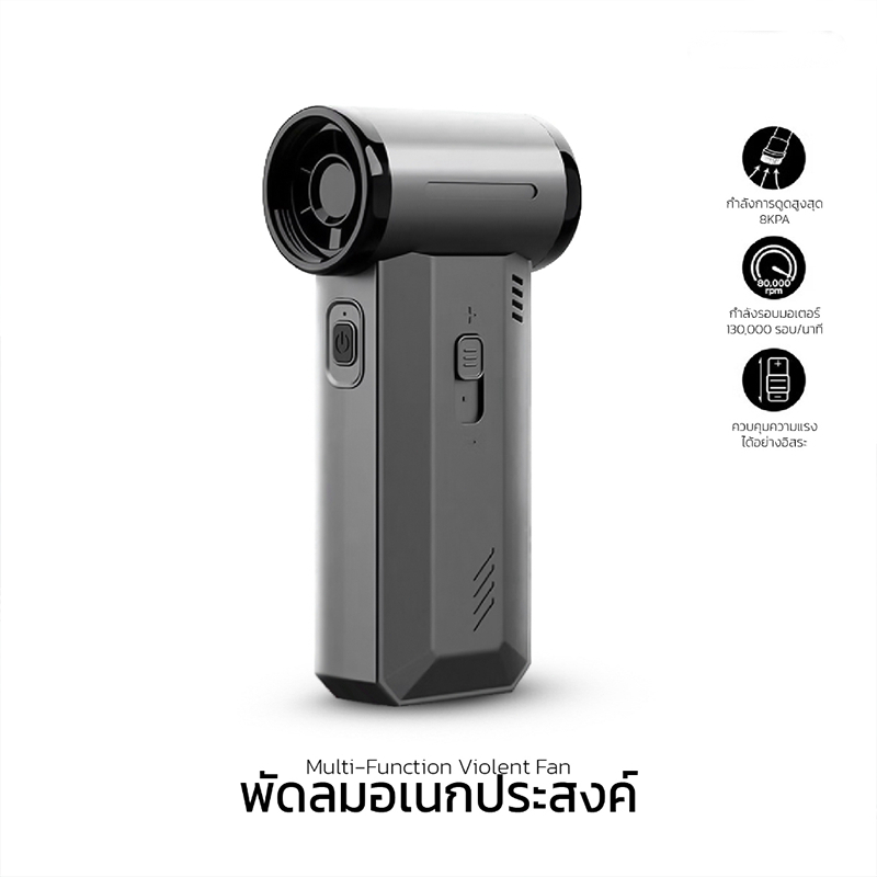 พัดลมอเนกประสงค์ พลังเจ็ท Handheld fan รุ่น GXZ-F72 แรงลมทรงพลัง 130000RPM 2ระบบ 2 in 1 ดูด/เป่า ของ