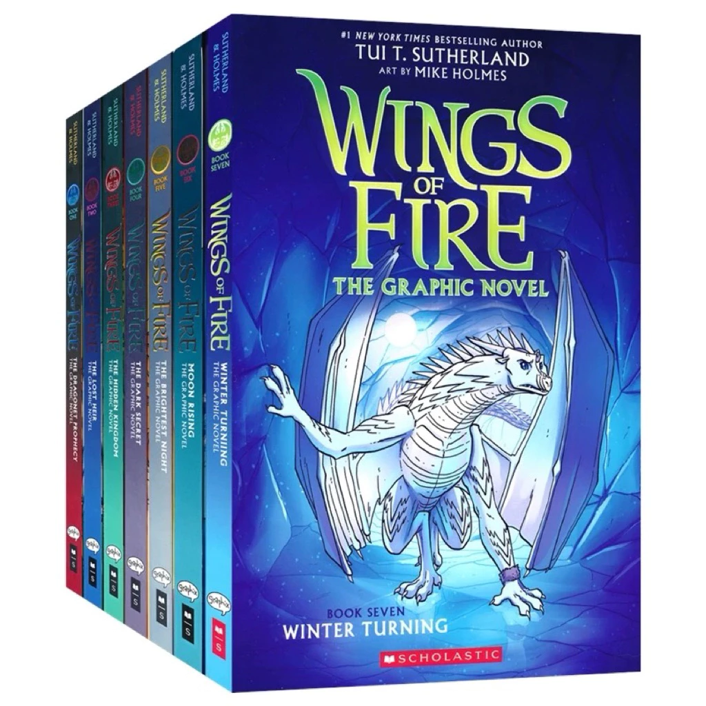 Wings of Fire The Graphic English Novels 1-8 Books Collection By Tui T. Sutherland - Ages 8-12 - Paperback