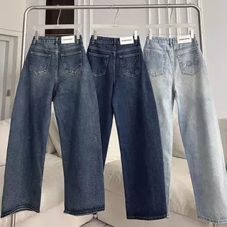 PTJ30236 Bubble Barrel Mid-rise กางเกงยีนส์ PROMTHONG
