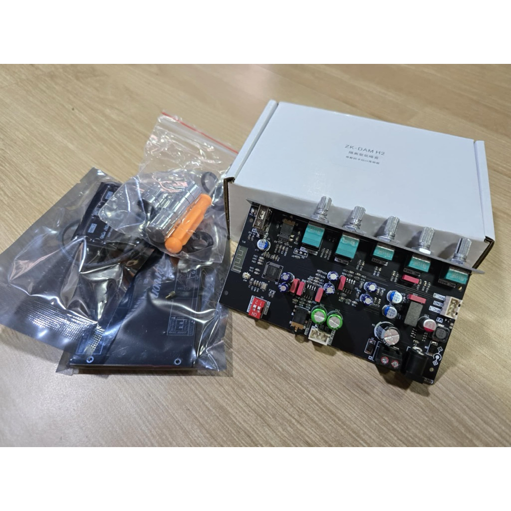 ZK-DAM H2 ปรีไมค์คาราโอเกะ DC8-36V รองรับการถอดรหัส USB MP3 (ไม่มีเคส)