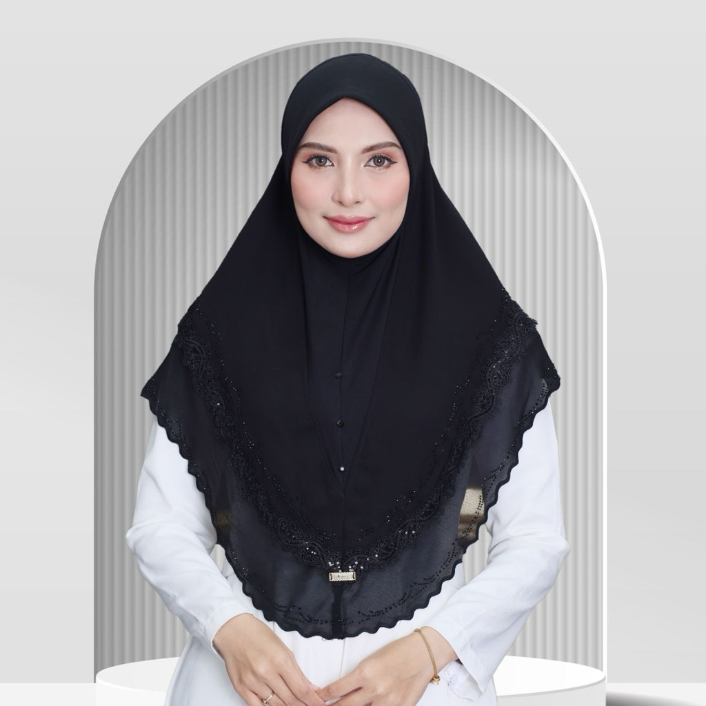 ผ้าคลุมชีฟอง 2 ชั้น ลูกไม้ดอก m L Xl