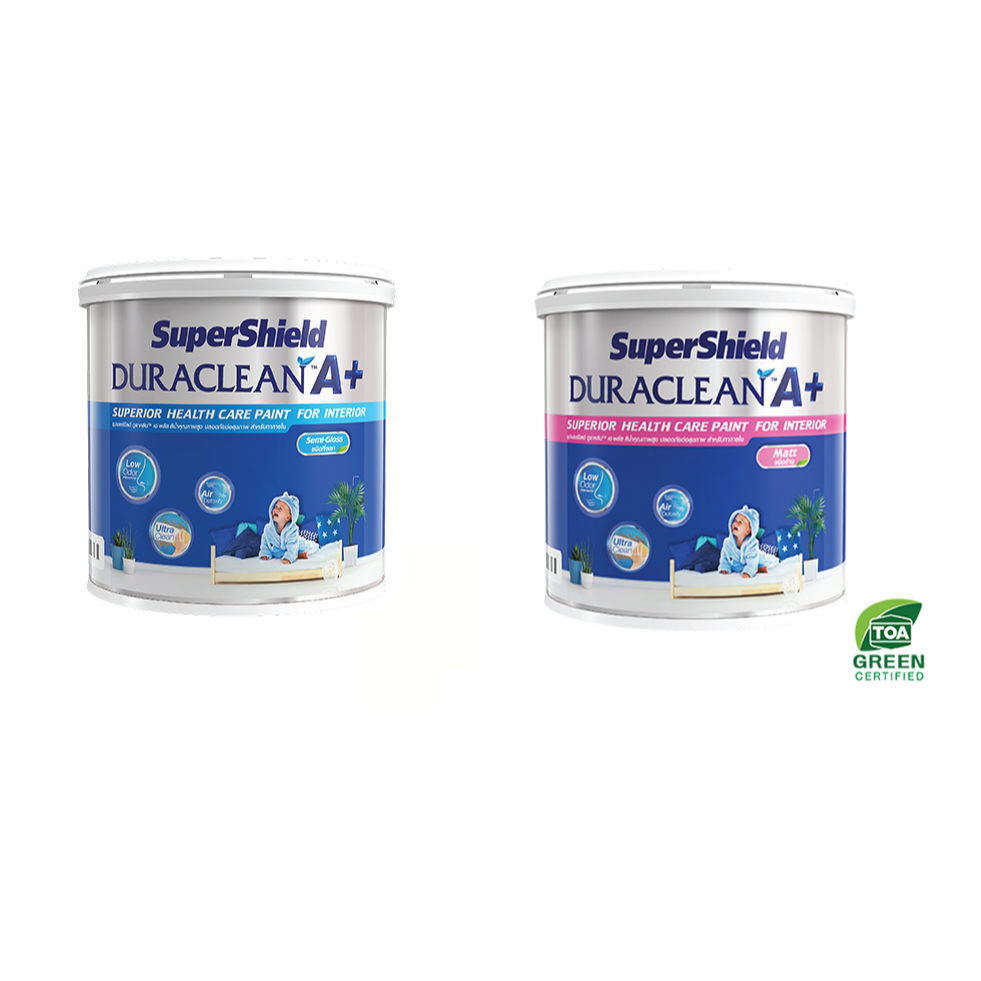สีน้ำ ทาภายใน ทีโอเอ TOA ซุปเปอร์ชิลด์ ดูราคลีน เอ พลัส SuperShield Duraclean A+ ขนาด 2.5 แกลลอน