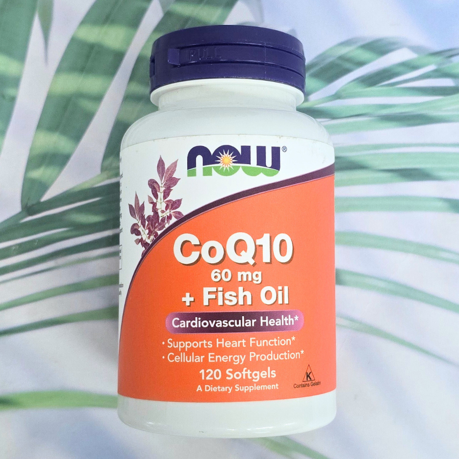 โคคิวเท็น CoQ10 with Omega-3 Fish Oil 60 mg 120 Softgels (Now Foods®) Q10 #คิวเทน #โคเอนไซม์คิวเทน Q-10