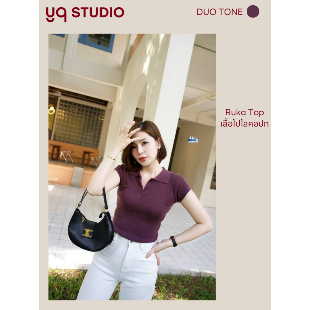 MG514  YQ KOREAN SHOP "Ruka Top  เสื้อโปโลคอปก ป้ายYQ อก 32-40 ยาว 23"