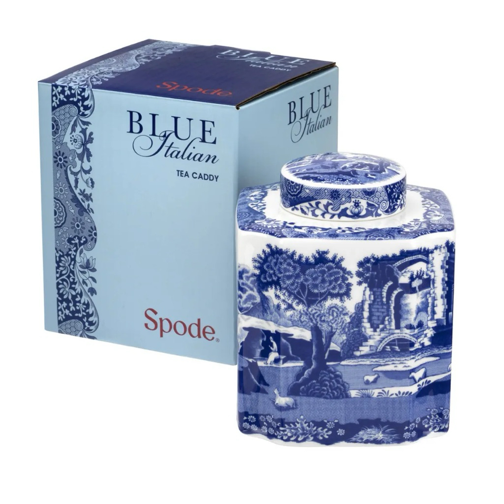 Spode Blue Italian Tea Caddy โถใส่ชา