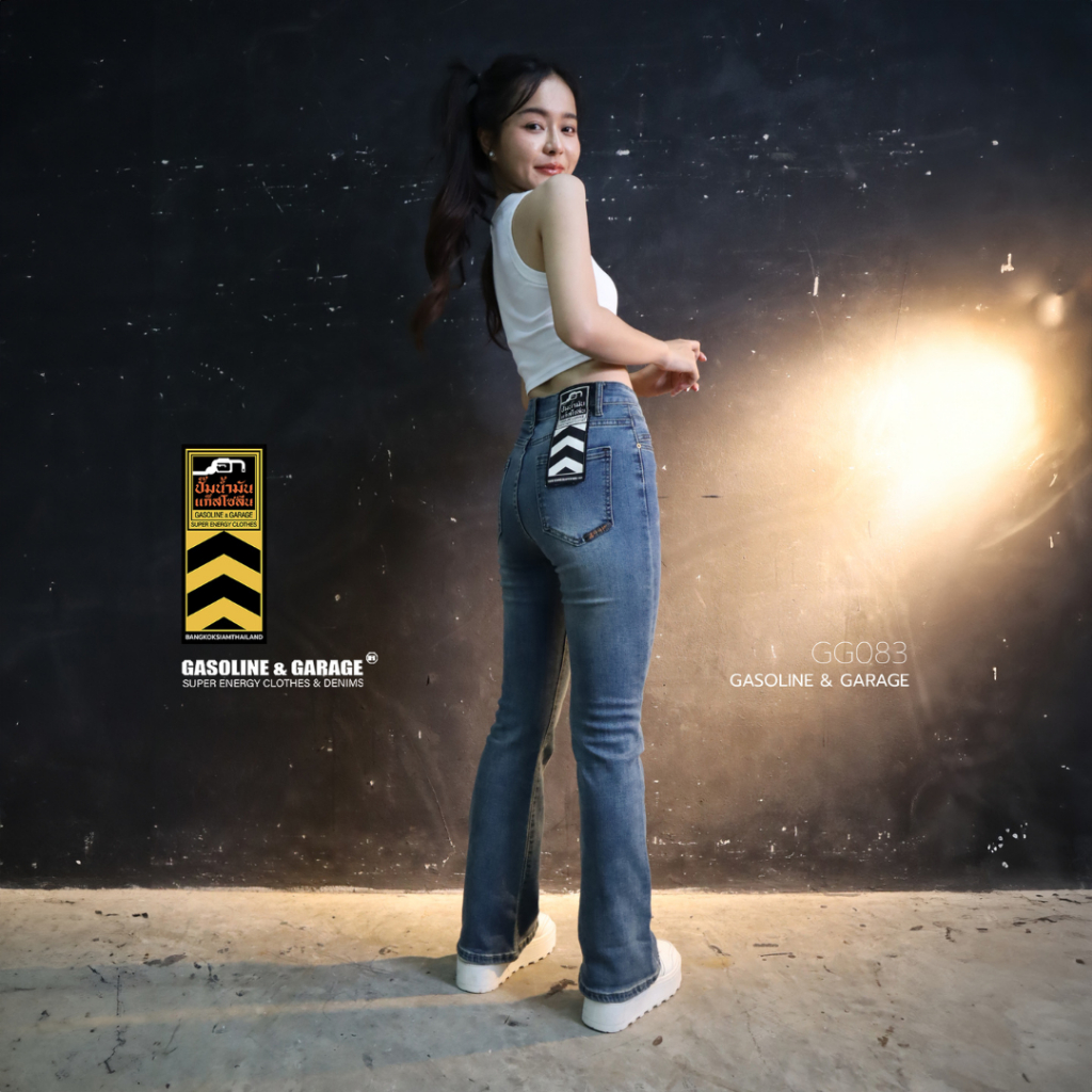 GG083 กางเกงยีนส์ผูหญิง ทรงขาม้ายืด LADY FLARE JEANS (Gasoline & Garage) ปั๊มน้ำมันแก๊สโซลีน (GG) - รูปที่ 3