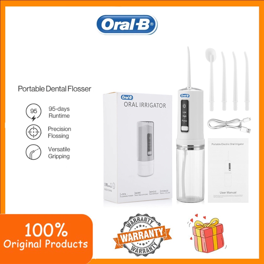 【รับประกัน 3 ปี】Oral-B Water Flosser ไหมขัดฟันพลังน้ํา (3 โหมด + 4 หัวฉีด)เครื่องทำความสะอาดฟัน IPX7