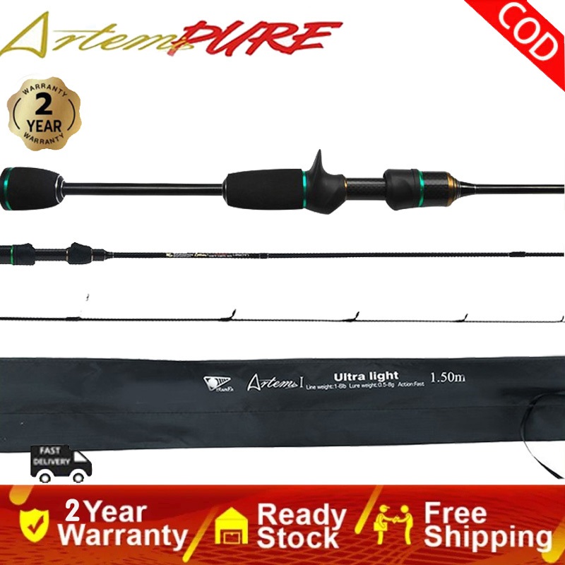 ArtemisPure เบ็ดตกปลา คันสปินเบ็ด ตกปลาคาร์บอนไฟเบอร์ดีไซน์ใหม่ คันเบ็ดคาร์บอนไฟเบอร์ ง่ายต่อการพกพา