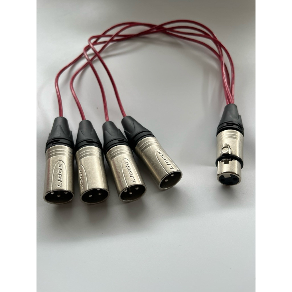 xlrออก1เข้า4 ทำจากสายสเตอริโอใส้ในของสายมัลติคอร์ หัวของLidgeทั้งชุด