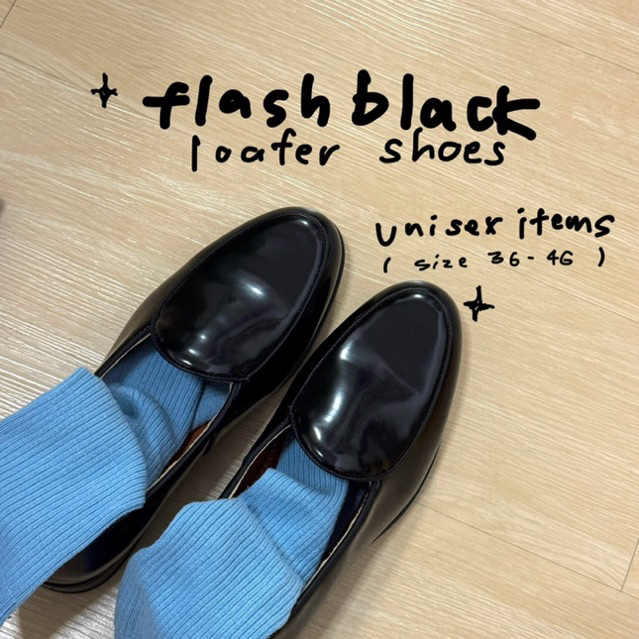 bobbygoodhouse | pre order FLASHBLACK LOAFER SHOES รองเท้าโลฟเฟอร์ หนัง PU เงา มีไซส์ 36-46 unsiex shoes