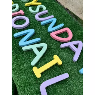 ป้าย ตัวอักษร พลาสวูด หนา 10มม.ขนาด 5cm - 20cm งานตัดตามแบบที่ลูกค้าต้องการ สีสันสดใส ล