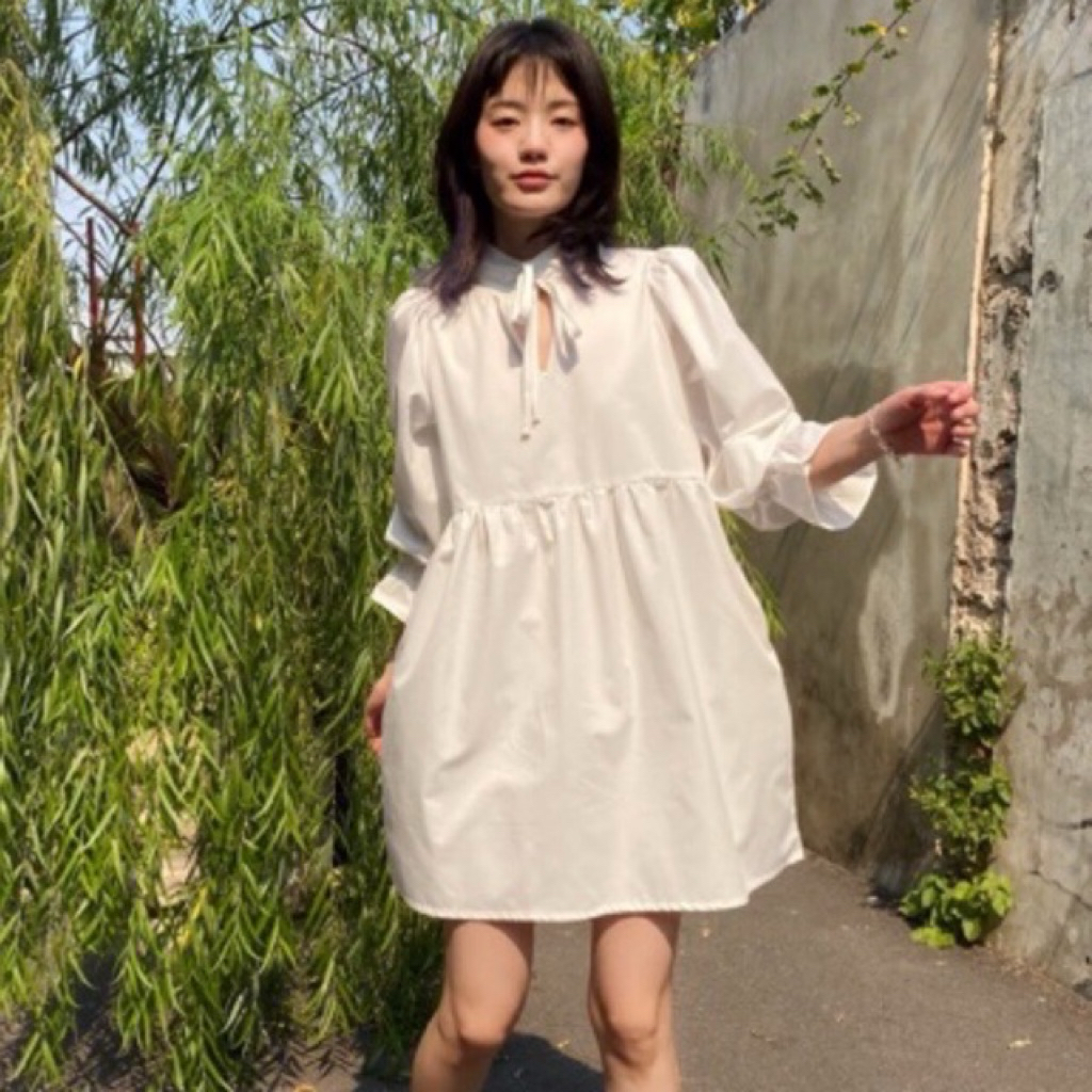 Chamnii - Berry dress freesize สีขาว