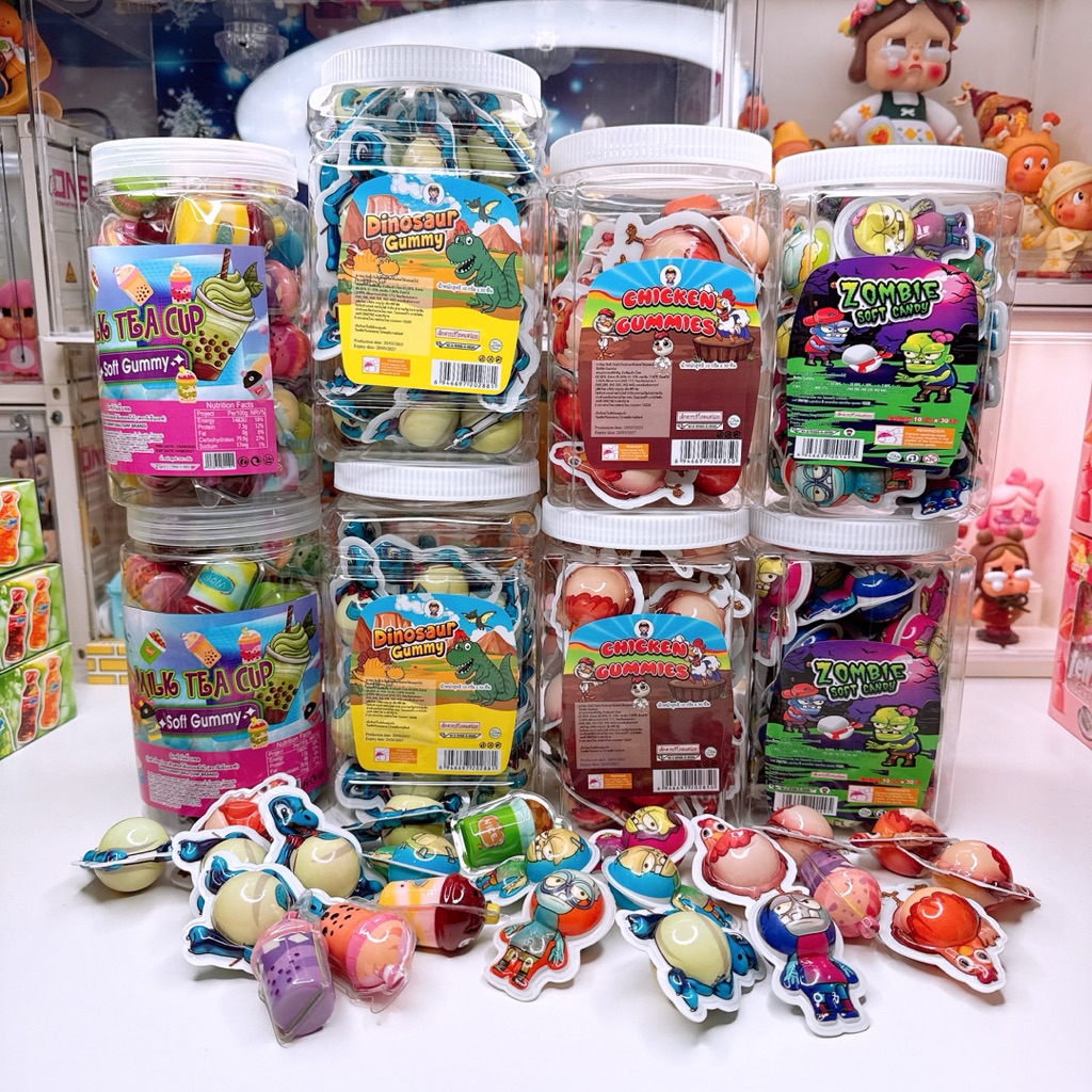 เยลลี่ 3D และเยลลี่ ดับเบิ้ลคู่มีไส้ผลไม้ 1 กระปุก 30 คู่
