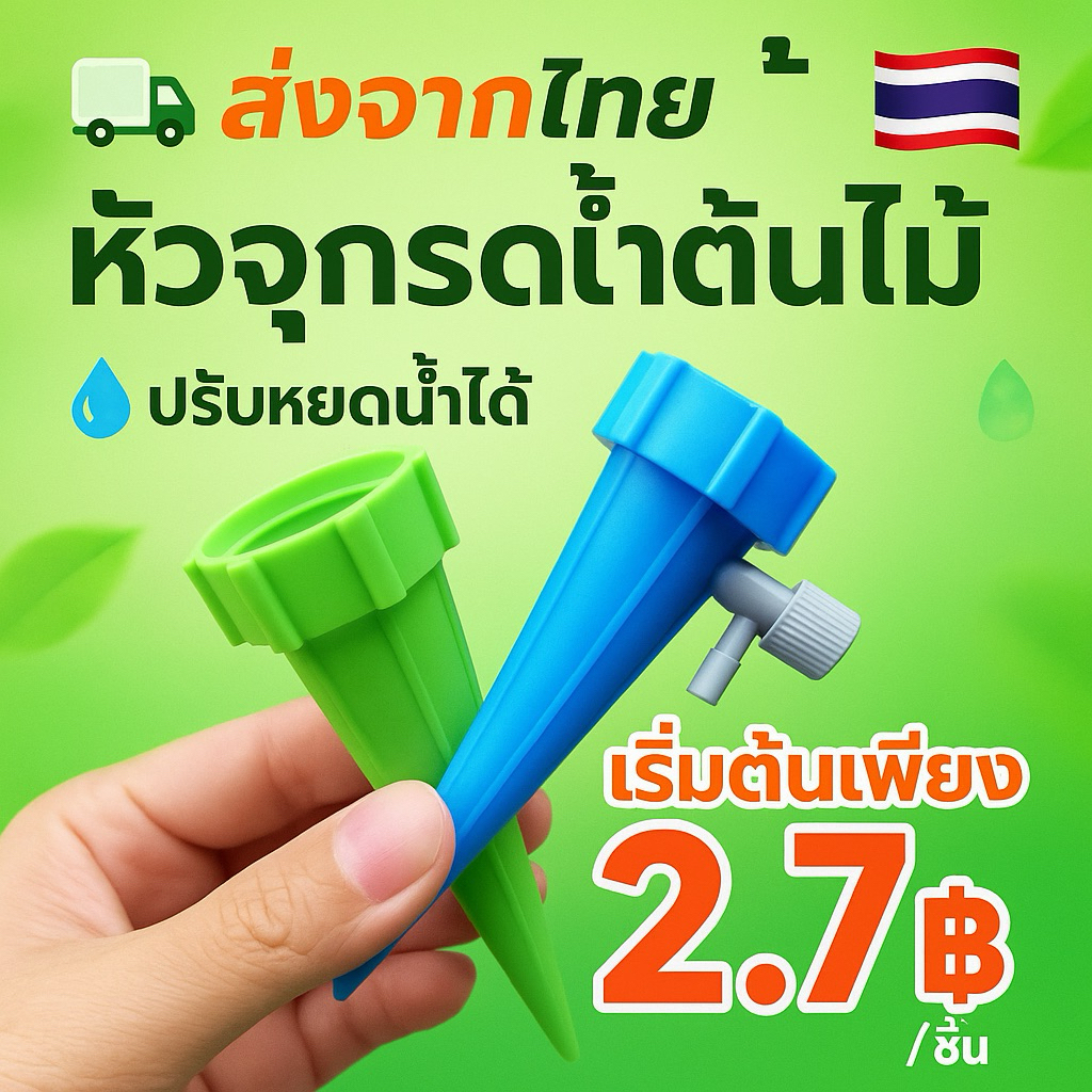 ส่งในไทย หัวน้ำหยดต้นไม้ DIY ปรับหยดน้ำ ใช้กับขวดน้ำอัดลม ขวดน้ำ รดน้ำอัตโนมัติ เหมาะปลูกต้นไม้ อุปกรณ์สวน บัวรดน้ำ ถูก