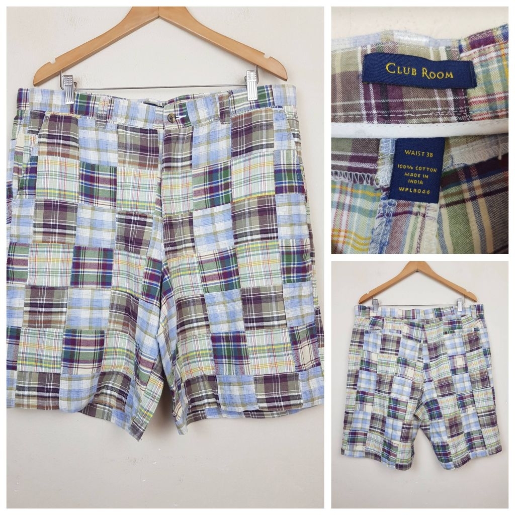 CLUB ROOM 100% Cotton Madras Short Pants 39