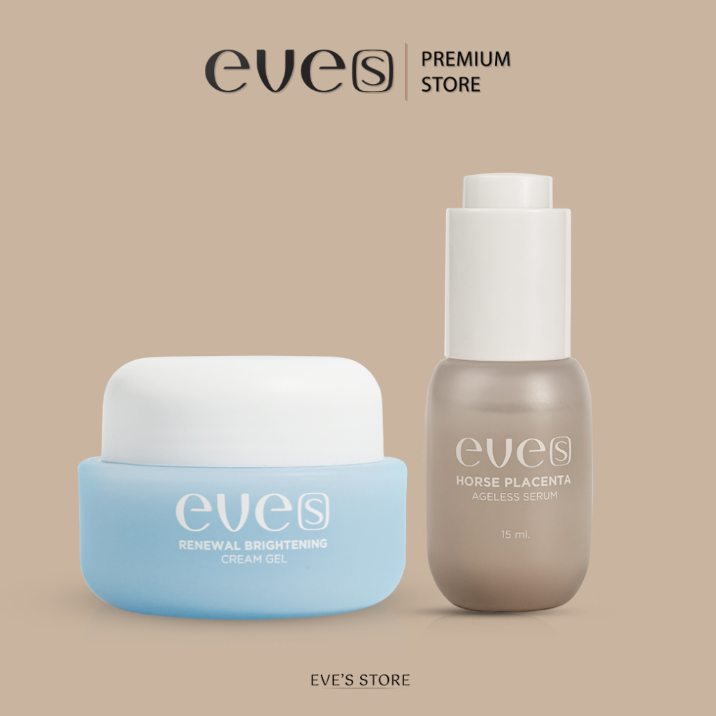 EVES อีฟส์ เซตคู่ อีฟส์ครีมเจลฟ้า  เซรั่มอีฟส์ บำรุงผิวหน้า กระจ่างใส เซรั่มอีฟส์ ลดเลือน ริ้วรอย ฝ้า กระ จุดด่างดำ