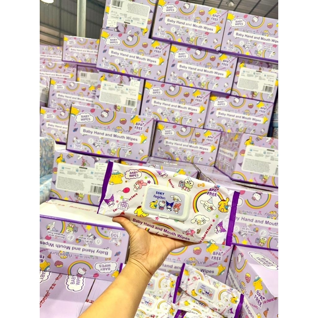 ทิชชู่เปียก Sario ห่อใหญ่บึ้ม1ห่อ 80 แผ่น