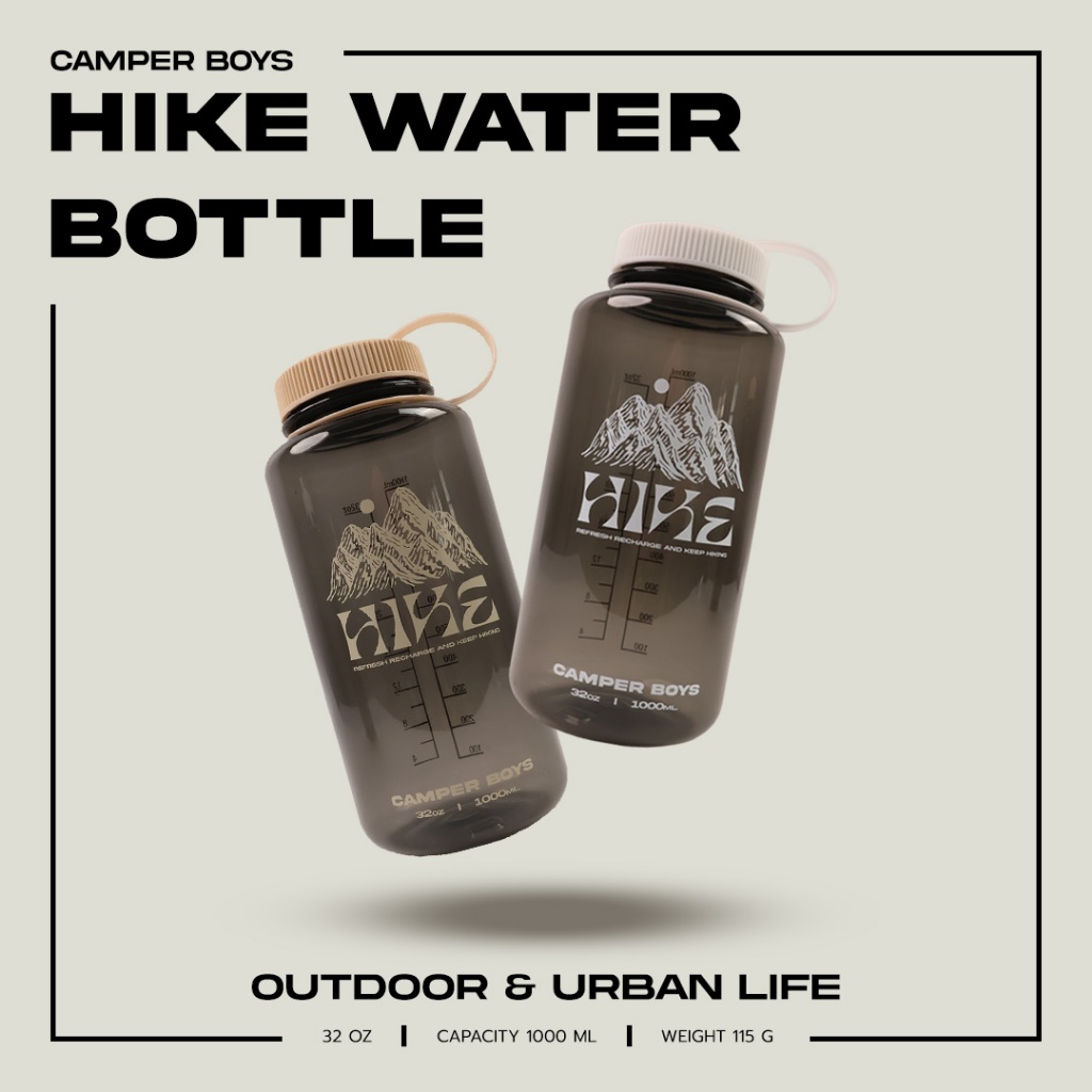 กระบอกน้ำ HIKE แบรนด์ Camper Boys น้ำหนักเบาพิเศษ มีสายคล้องพกพาสะดวก ปากขวดกว้างใช้งานง่าย ทำความสะ