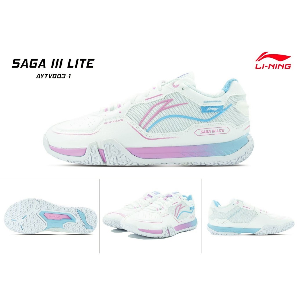 รองเท้าแบดมินตัน รองเท้ากีฬา LI-NING รุ่น SAGA III LITE AYTV003