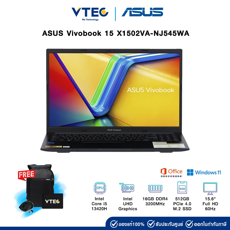 ASUS Vivobook 15 X1502VA-NJ545WA | Core i5-13420H | Intel UHD | 16GB DDR4 | 512GB M.2 | 15.6" | Wind