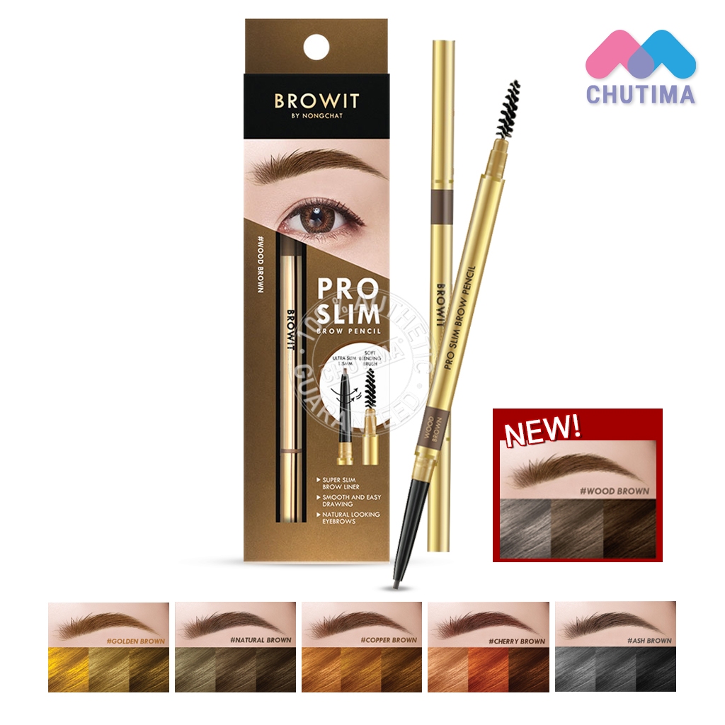 ดินสอเขียนคิ้ว บราวอิท โปรสลิมบราวเพนซิล 0.06 กรัม Browit By Nongchat Pro Slim Brow Pencil 0.06 g