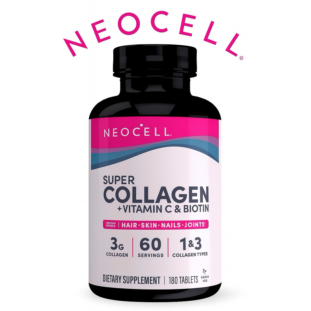 NeoCell Super Collagen Types 1 & 3 + Vitamin C + Biotin (180Tablets) Hair, Skin, Nails And Joints.