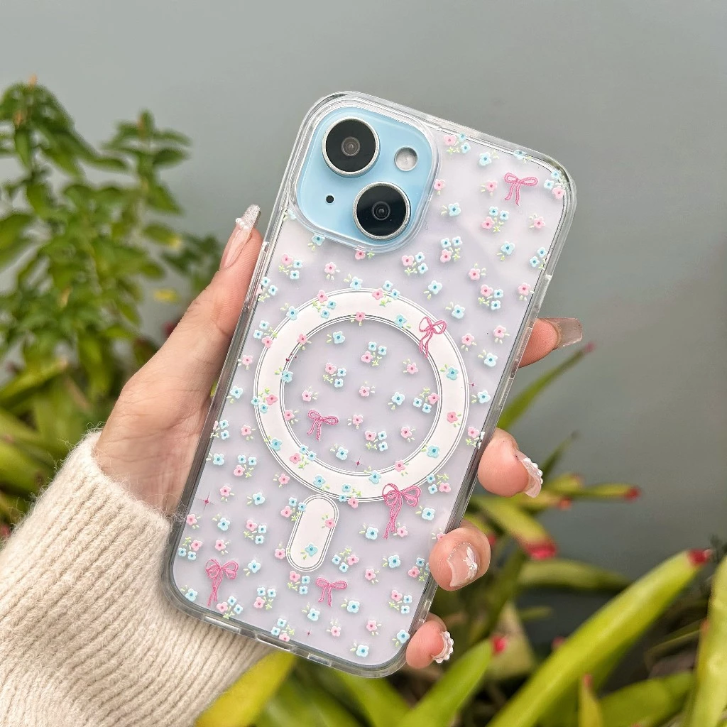 🔥มาใหม่ เคสใสชาร์จได้ ใสชาร์ได้ลายโบว์ เคสใสลายการ์ตูน for iPhone 11 12 13 14 15 16 Pro max 16plus 15plus 14plus