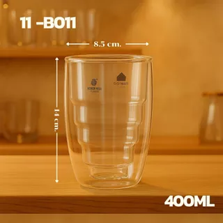 [แก้วไม่มีหูจับ]แก้วใส 2 ชั้น Double Wall Glass มี 8 แบบ 80-550 ml สวยงาม ทนทาน ใส่ได้ทั้งน้ำร้อน/เย็น พร้อมส่ง