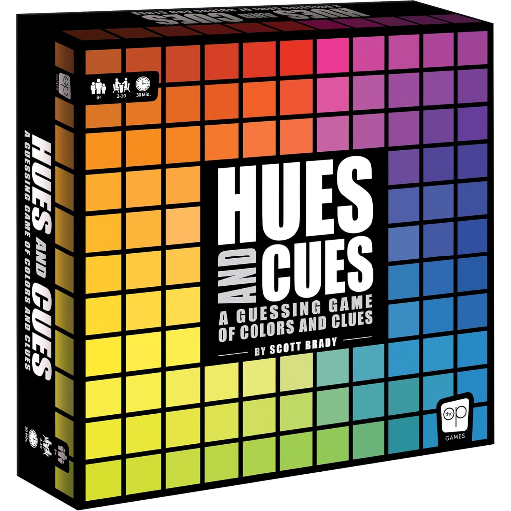 USAOPOLY Fuse & Cue HUES and CUES Vibrant Color Match Game for Family Game Night - String Tips Words and Colors - Guess