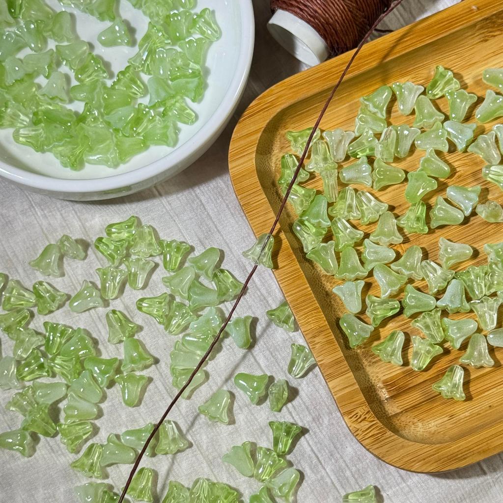 ดอกลิลลี่แก้ว ลูกปัดแก้วดอกไม้ 10 ชิ้น ขนาด 10 มิล DIY
