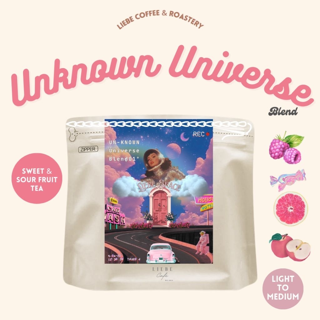 เมล็ดกาแฟ Unknown Universe Blend เป็นเมล็ดกาแฟ Blend of Ethiopia Indonesia < Medium-Light Roast >