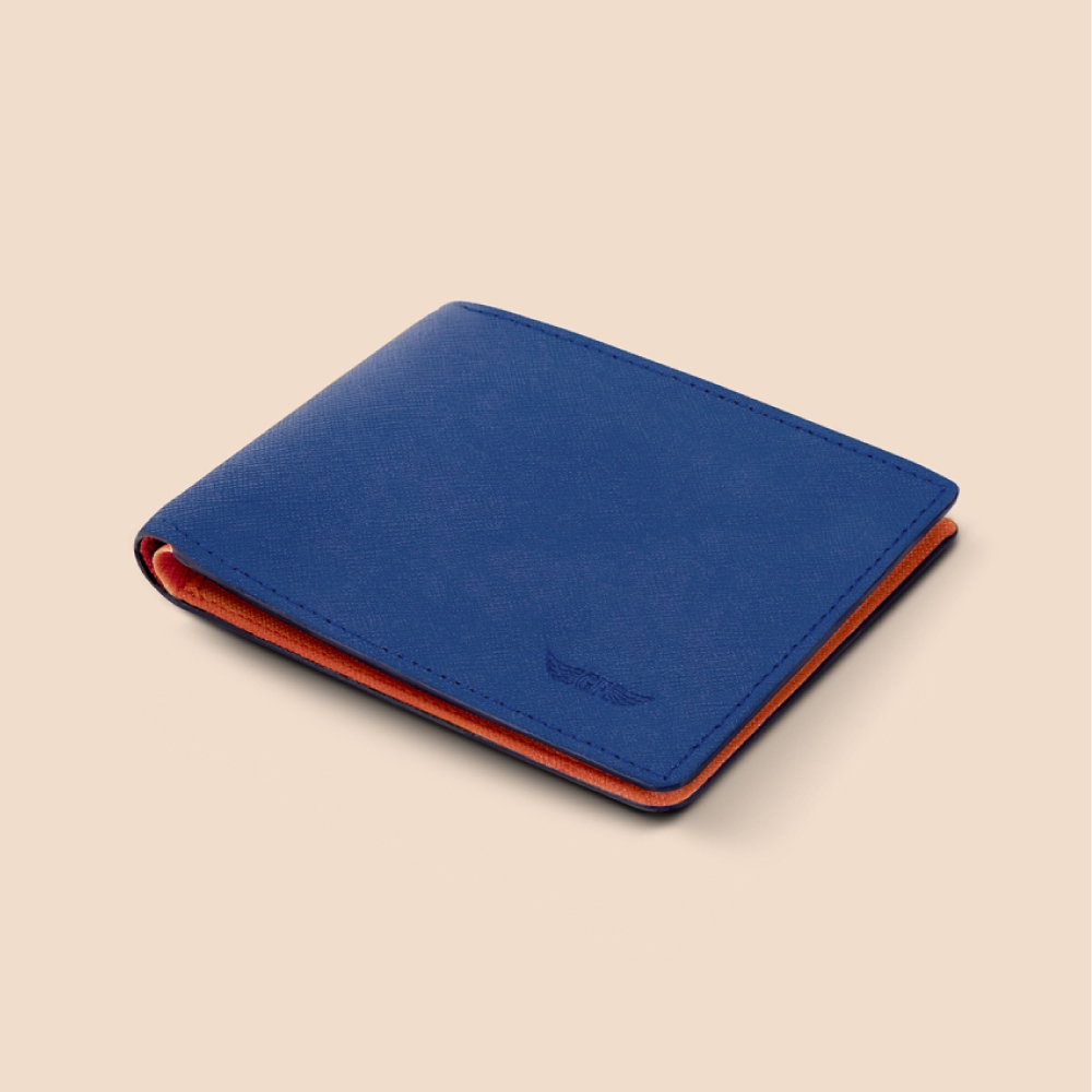 Gian Ferrente Saffiano Slim Wallet กระเป๋าสตางค์ผู้ชายใบสั้น ลายซาเฟียโน่ หนังไมโครไฟเบอร์