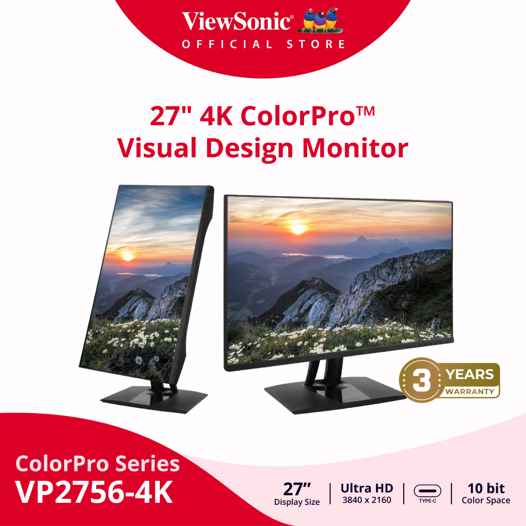 ViewSonic Monitor VP2756 4K / 27" / 4K UHD IPS / 5 ms (จอมอนิเตอร์)