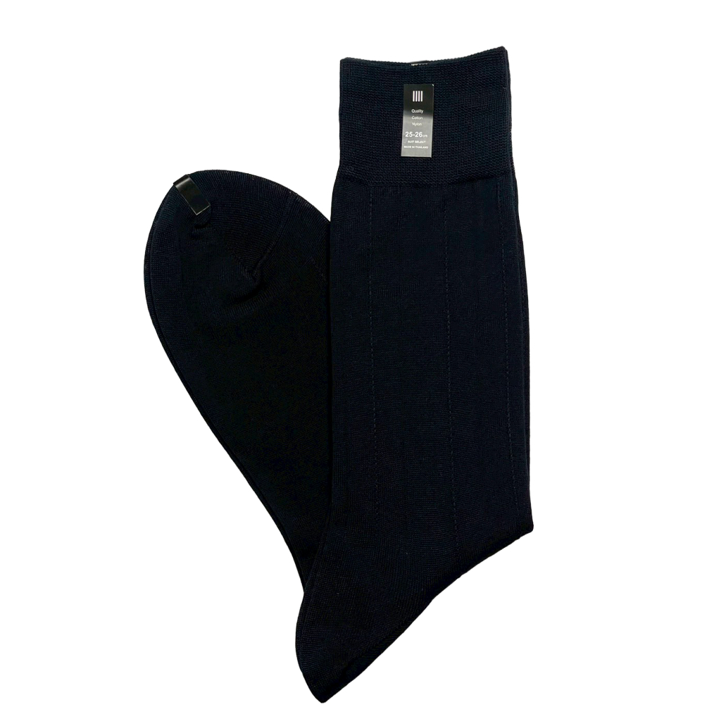 SUIT SELECT Shadow Stripe Socks (Black) ถุงเท้าทำงานผู้ชายสีดำ — صورة 2