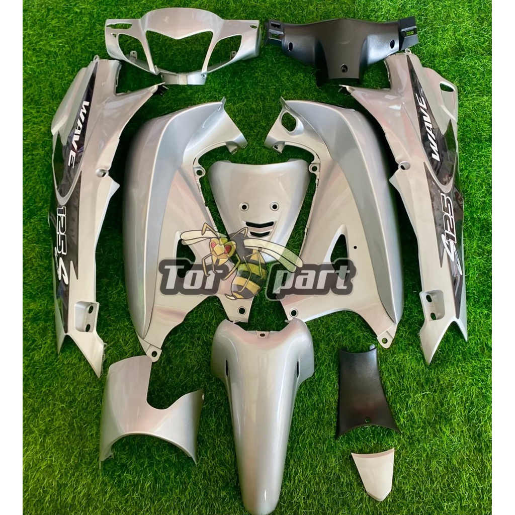 ชุดสี Wave125 S,Wave125 R ชิ้นงานเกรดArm (สีบรอนล้วน)สติกเกอร์ลายแต่งสีดำ!!