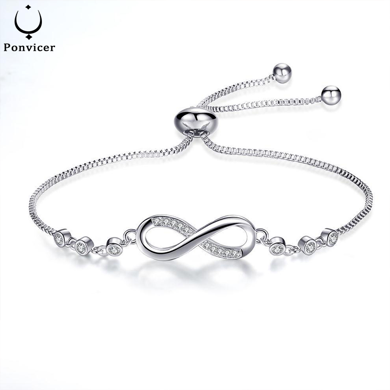 COD-สร้อยข้อมือ Infinity กำไลข้อมือเลขแปด เลข 8 เลขมงคลใส่แล้วเงินเข้าความรักปังเครื่องประดับ