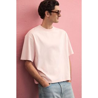 H&M(เอชแอนด์เอ็ม) เสื้อยืดทรงหลวมแบบบ็อกซี่ ผู้ชาย 1295418_1