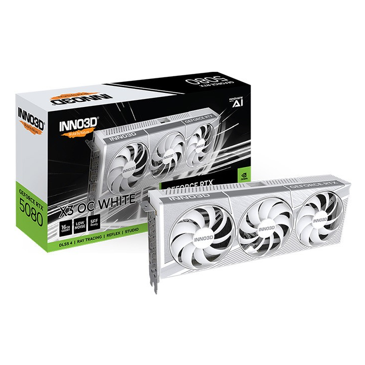 VGA(การ์ดจอ) INNO3D GEFORCE RTX 5080 X3 OC WHITE - 16GB GDDR7 (N50803-16D7X-17605211)