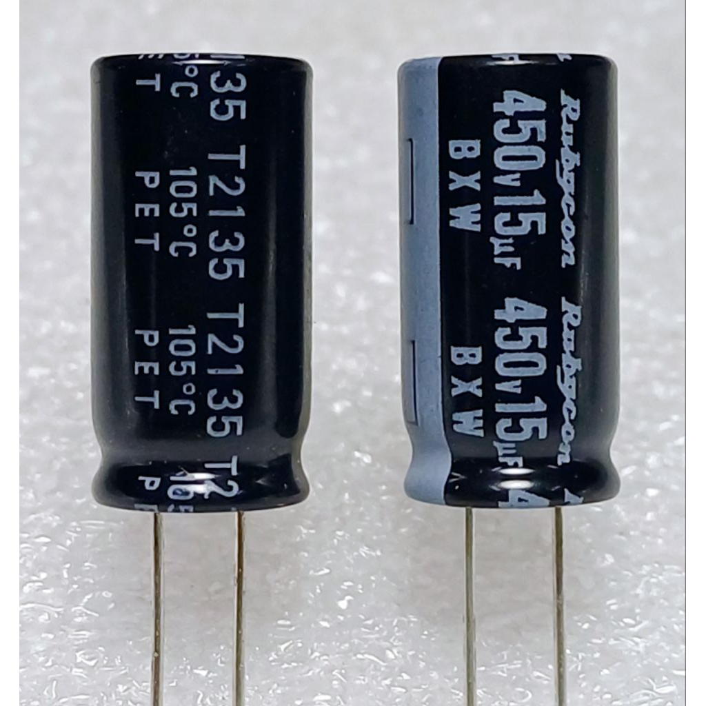 Rubycon BXW 15uf 450v capacitor​ ​ตัวเก็บ​ประจุ​ คา​ปา​ซิ​เตอร์​