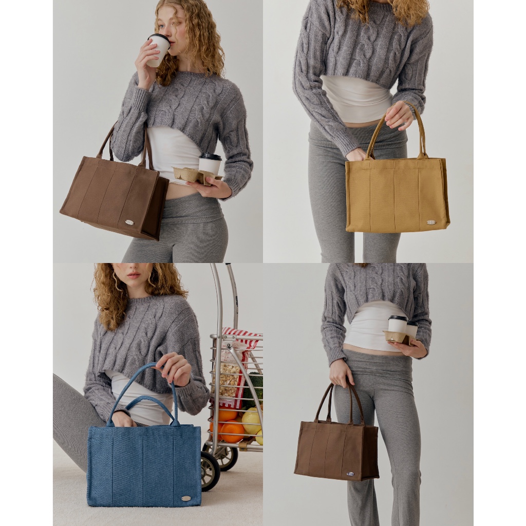 RELLA - Cubic Tote Bag กระเป๋าผ้าแคนวาสทรงเหลี่ยม